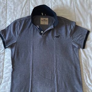 Hollister Gray Polo Shirt Sporty Casual Design